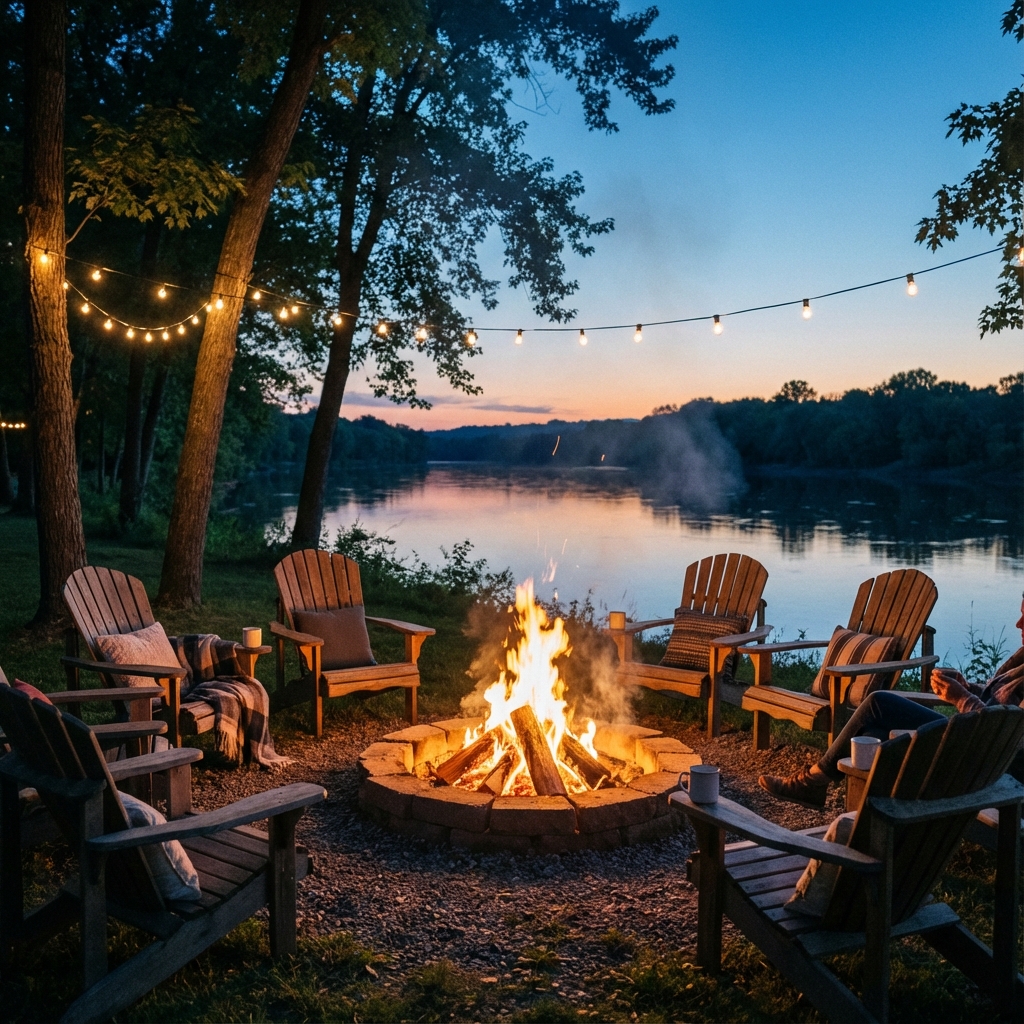Riverfront Firepit Evening
